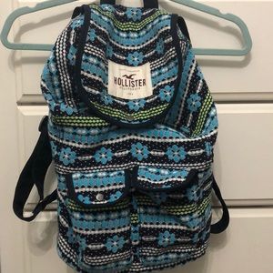 Blue and green Hollister backpack
